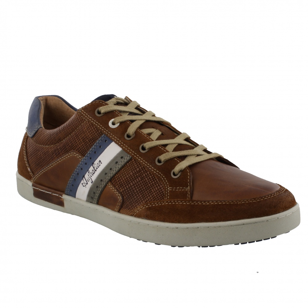 Australian Footwear Lombardo Leather Tan/Combi - Bigfootshoes